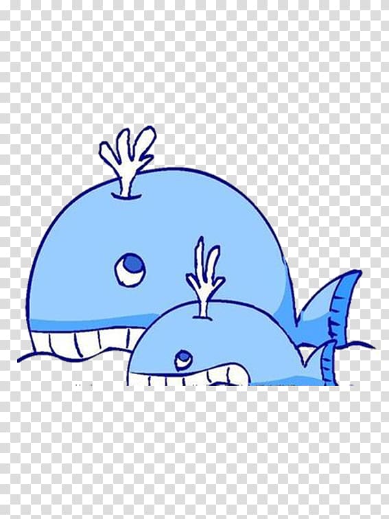 Dolphin Cartoon Whale Illustration, The friendship of the sea transparent background PNG clipart