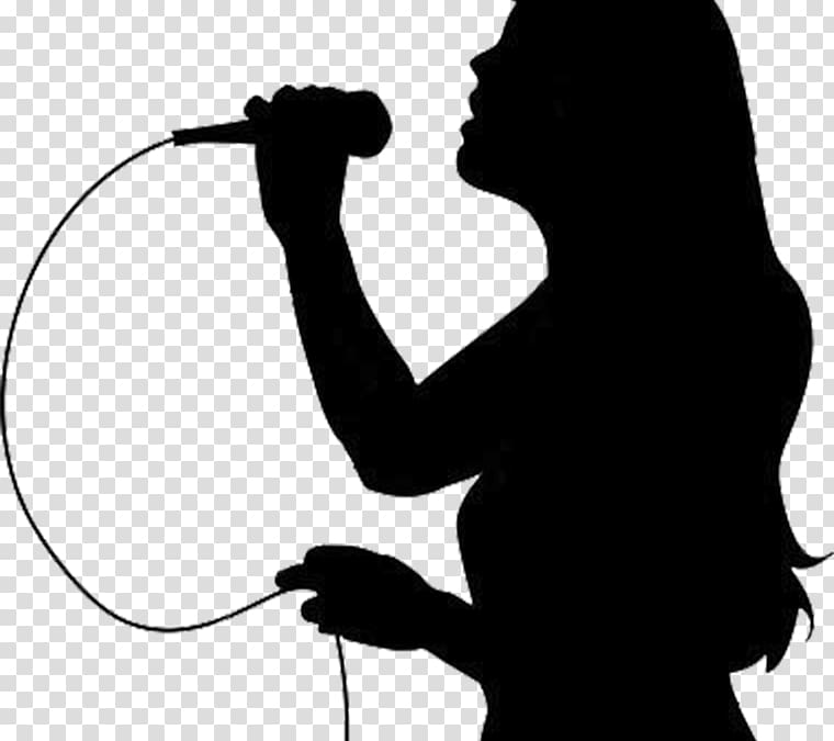 Silhouette Singing Music, girl singing transparent background PNG clipart