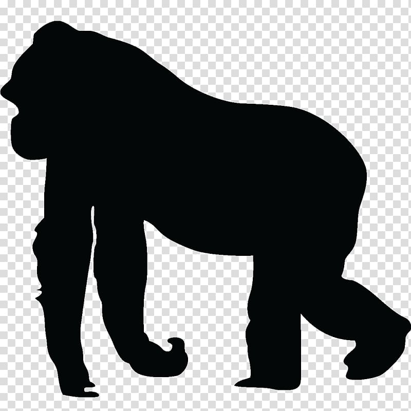 Gorilla Silhouette Ape , gorilla transparent background PNG clipart