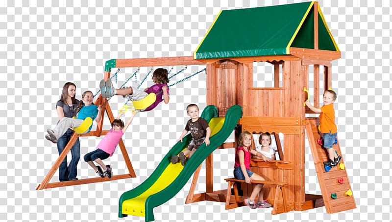 Playground Backyard Discovery Somerset Outdoor playset Backyard Discovery Tucson Cedar Swing Set, wood transparent background PNG clipart