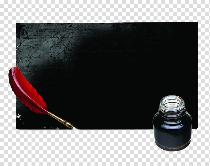 Pen Quill Web template Website, Black ink red feather pen transparent background PNG clipart