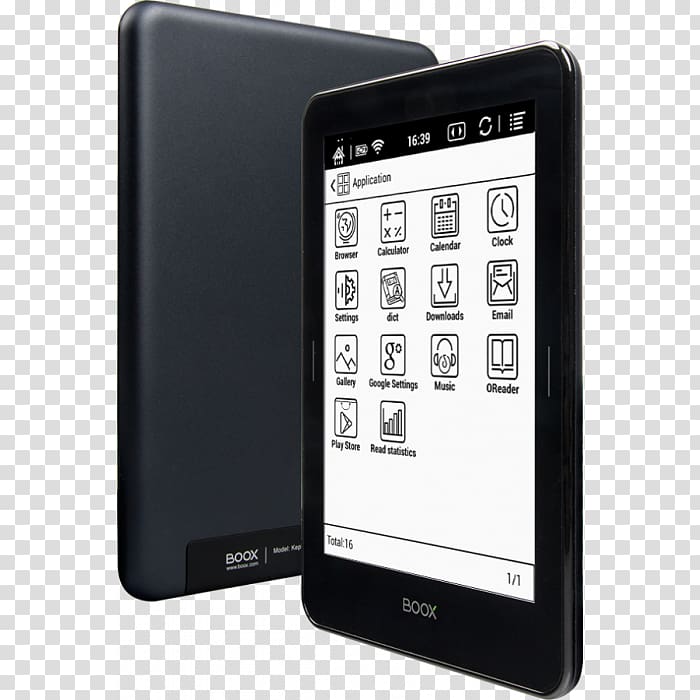 Comparison of e-readers Boox E Ink Book, book transparent background PNG clipart