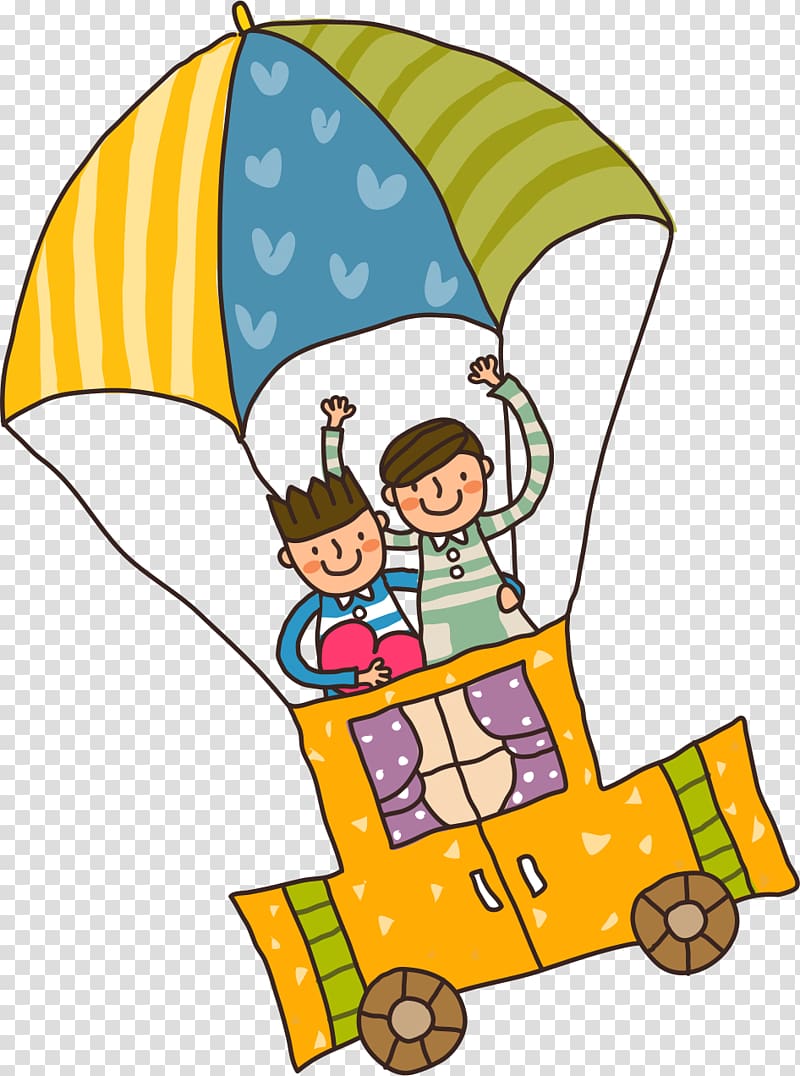 Child Cartoon Illustration, Hot Air Balloon Children transparent background PNG clipart