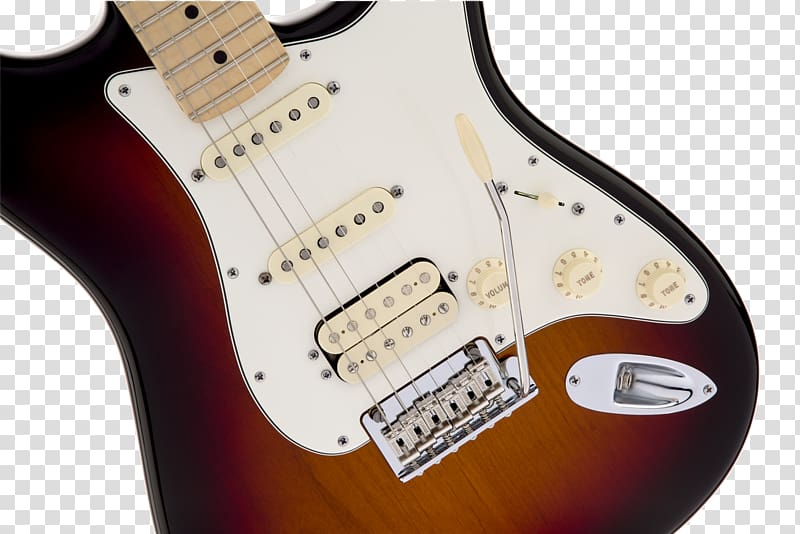 Fender Stratocaster Fender Standard Stratocaster HSS Electric Guitar Sunburst Fender American Elite Stratocaster HSS Shawbucker, guitar transparent background PNG clipart