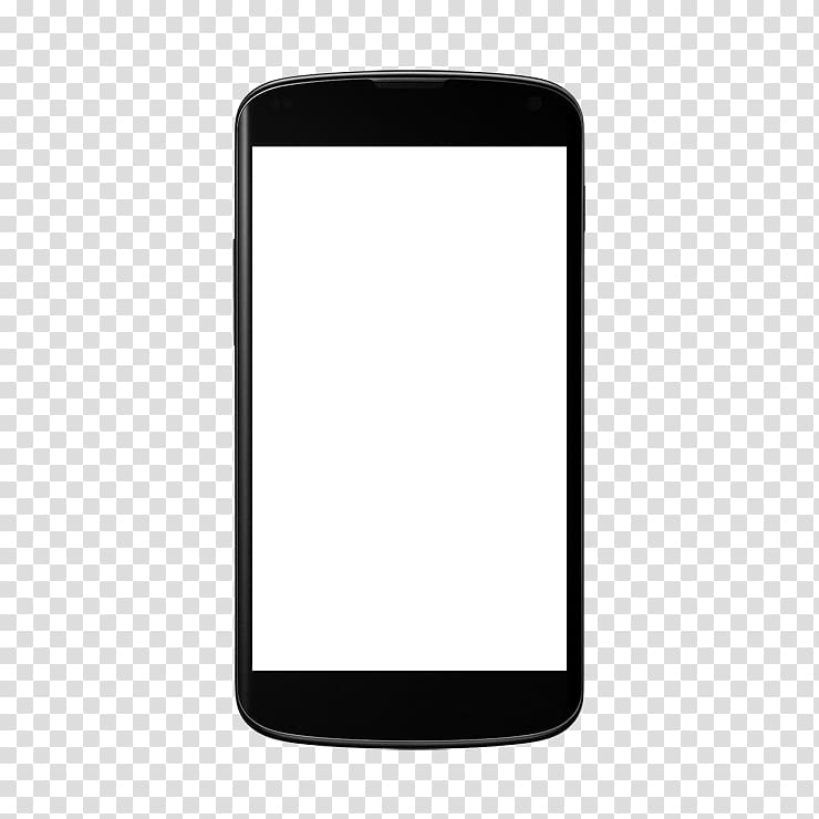 black smartphone displaying white screen, Android Mockup transparent background PNG clipart