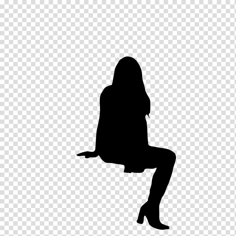silhouette of sitting woman illustration, Silhouette Sitting Graphic design, Silhouette transparent background PNG clipart