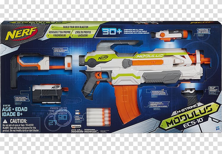 Nerf N-Strike Elite NERF N-Strike Modulus ECS-10 Blaster Toy, toy transparent background PNG clipart