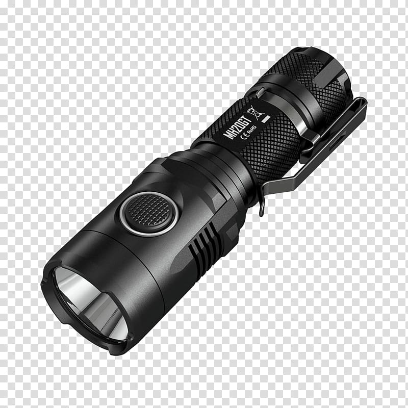 Battery charger Nitecore MH20 Flashlight Light-emitting diode, flashlight transparent background PNG clipart