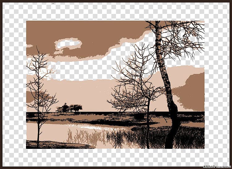 Fujian Papercutting Work of art Folk art, Quiet lake transparent background PNG clipart