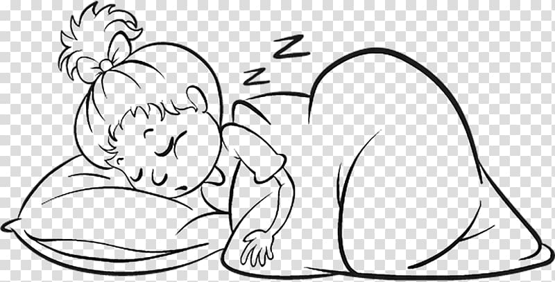 Drawing Sketch, sleep girl transparent background PNG clipart