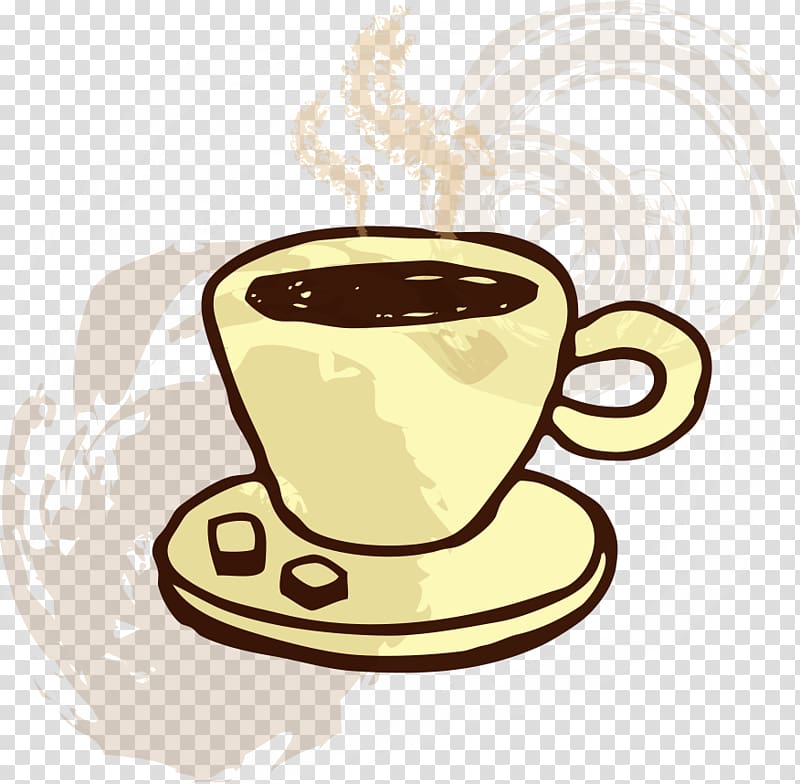 Coffee cup Tea, Hand-painted coffee cup transparent background PNG clipart