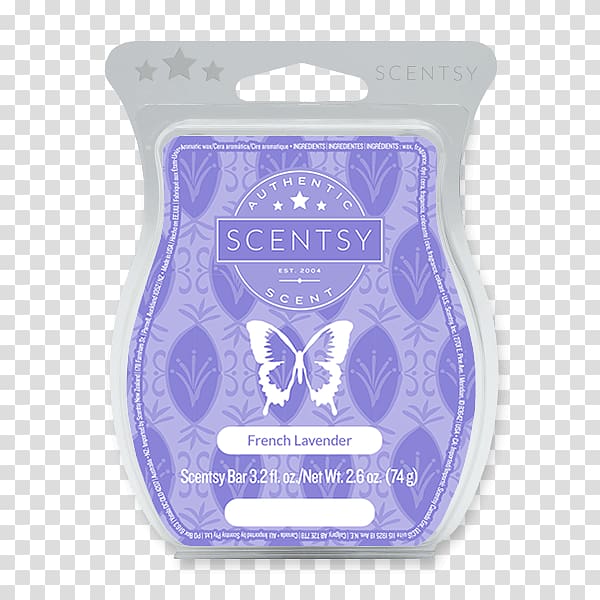 French lavender Scentsy Warmers Odor Candle, bar label transparent background PNG clipart