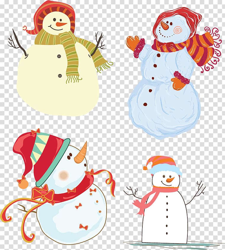 Snowman Christmas ornament Illustration, Cute snowman transparent background PNG clipart