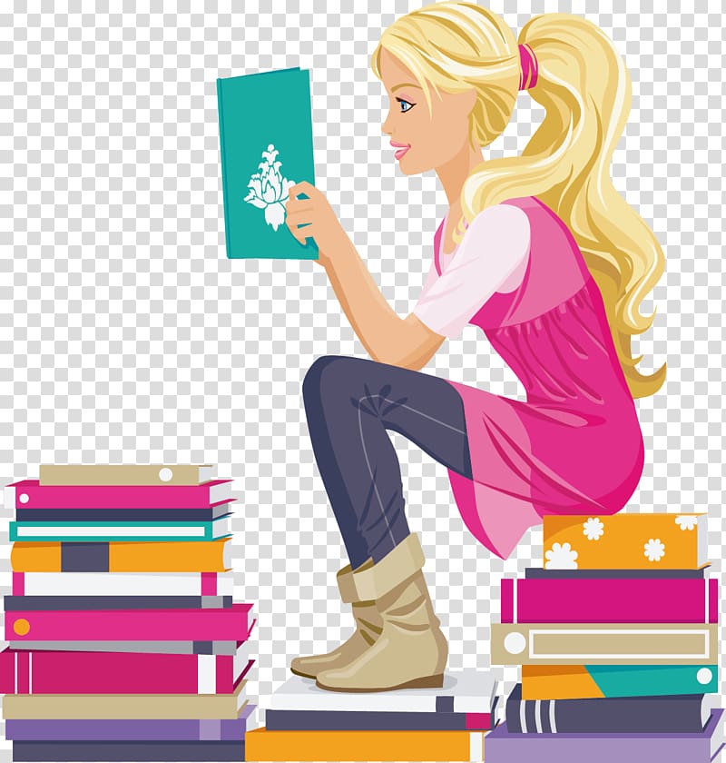 blonde hair female illustration, Barbie Doll , School girl silhouette transparent background PNG clipart