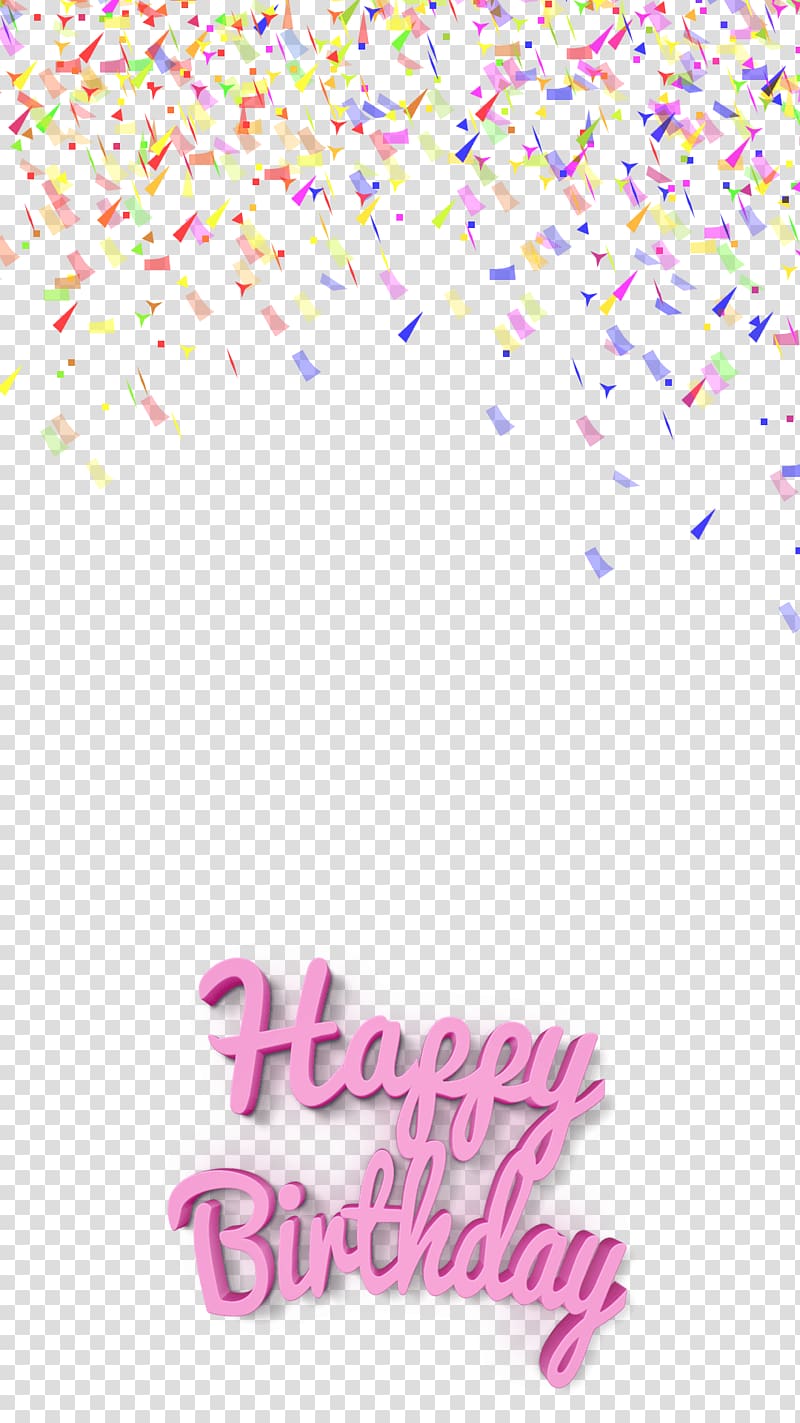 pink happy birthday text, Birthday Confetti Bitstrips , snapchat transparent background PNG clipart