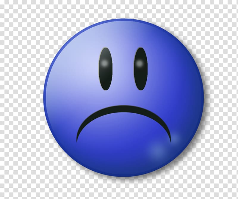 Cobalt blue Smiley Font, sad emoji transparent background PNG clipart