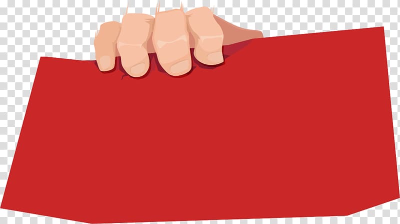 Red envelope Red card, Holding a red envelope transparent background PNG clipart