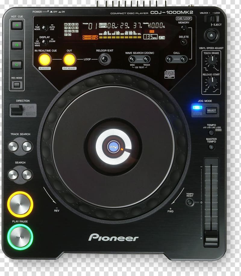 CDJ-2000 CDJ-1000 Pioneer DJ CD player, compact disk transparent background PNG clipart