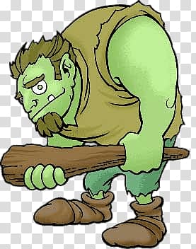 monster holding weapon illustration, Ogre With Club transparent background PNG clipart
