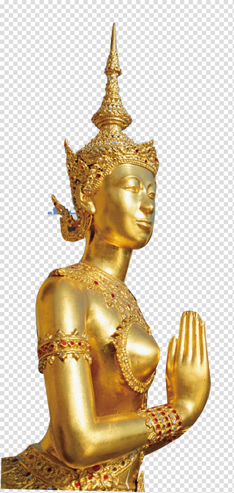 Golden Buddha Buddharupa Buddhahood, Female gold Buddha transparent background PNG clipart
