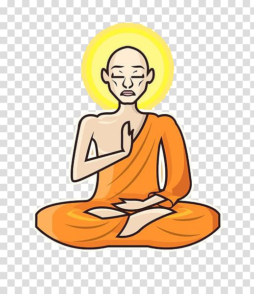 meditating monk illustration, Meditation Monk , The about Buddhism monk transparent background PNG clipart