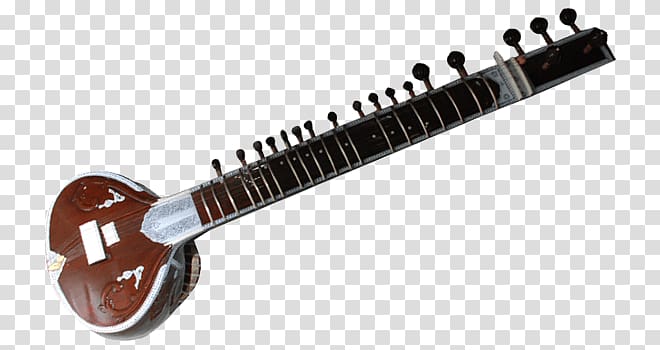 brown sitar stringed instrument, Sitar Red transparent background PNG clipart