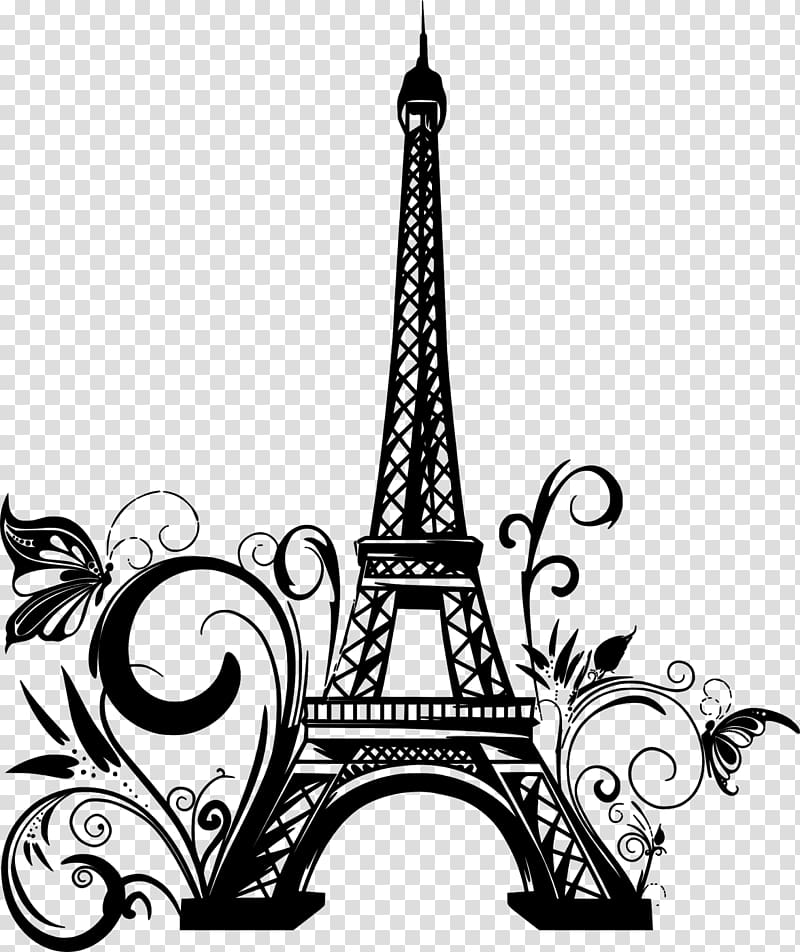 Eiffel Tower Drawing Wall decal, eifel tower transparent background PNG clipart