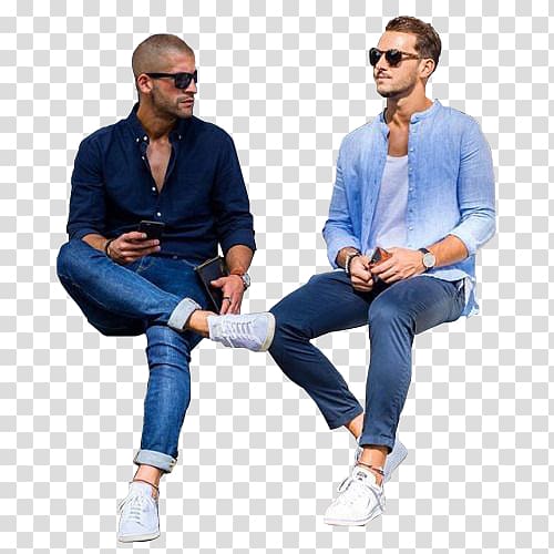 Sitting People, Man Sitting, two men wearing sunglasses transparent background PNG clipart