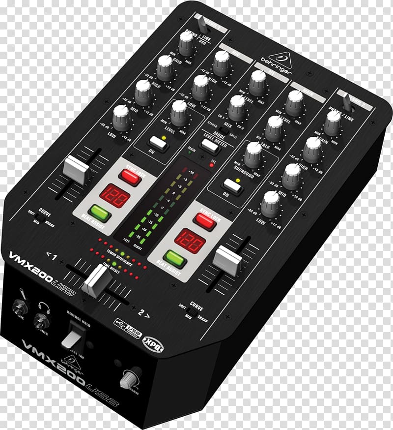 Audio Mixers BEHRINGER Behringer PRO MIXER VMX100USB DJ mixer Disc jockey, USB transparent background PNG clipart
