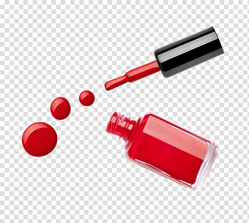 Spilled red nail polish and bottle on a white background - Stock Photo -  Dissolve