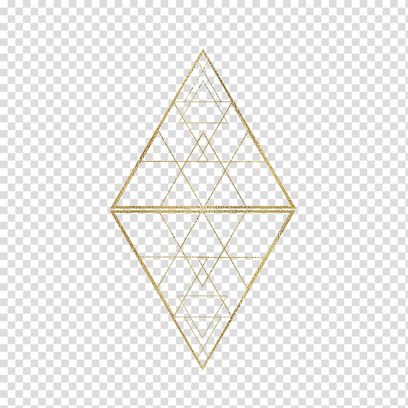 4-sided yellow glitter , Triangle Pattern, Golden diamond transparent background PNG clipart