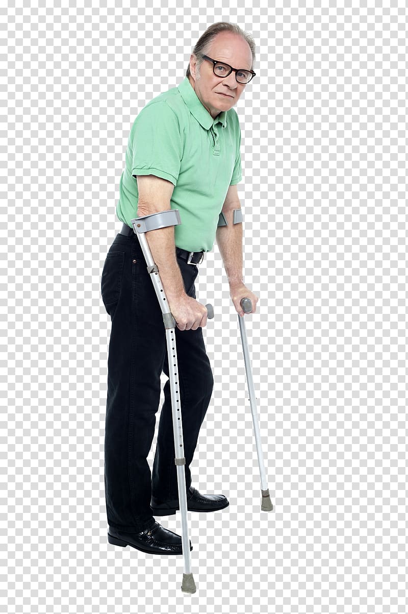 Crutch Disability Old age, OLD MAN transparent background PNG clipart