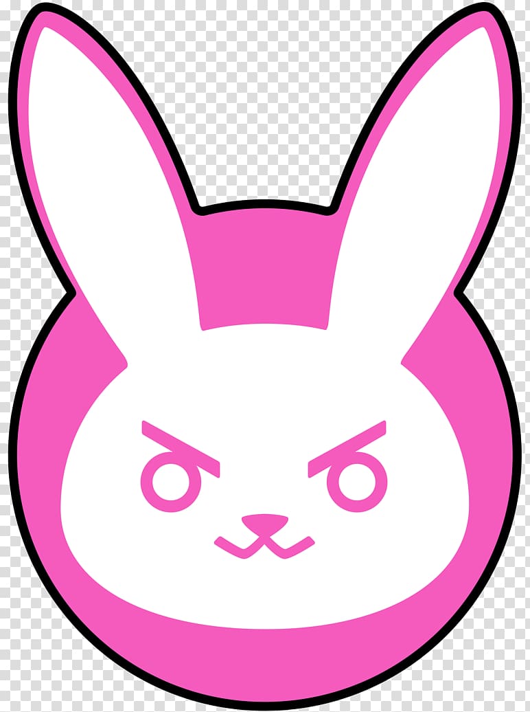 pink rabbit head , Overwatch D.Va Mercy Logo Decal, Overwatch dva transparent background PNG clipart