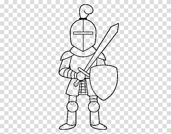 Middle Ages Knight Drawing Chivalry Coloring book, Knight transparent background PNG clipart