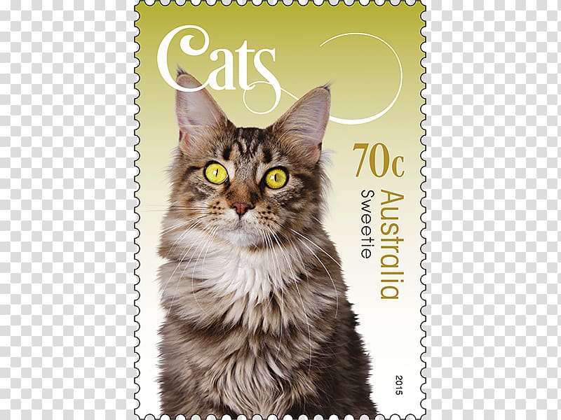 Maine Coon Whiskers Tabby cat Postage Stamps Mail, wanted stamps transparent background PNG clipart