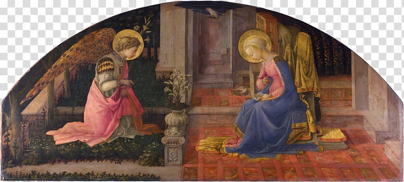 Annunciation of San Giovanni Valdarno National Gallery Painting Annunciation in Christian art, child painting transparent background PNG clipart