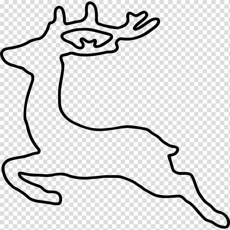 Reindeer White-tailed deer Santa Claus , Silhouette Of A Deer transparent background PNG clipart