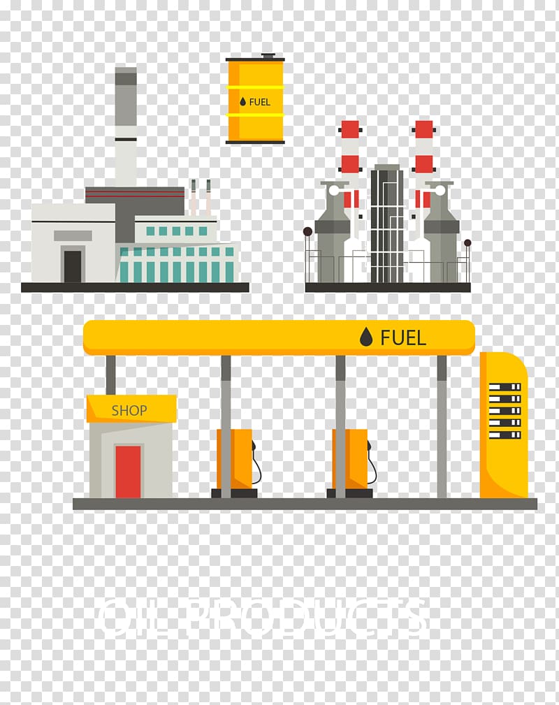 Illustration, illustration gas station building Flat transparent background PNG clipart
