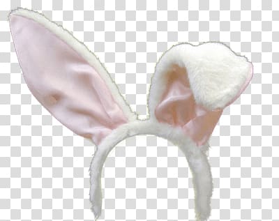 white and pink bunny ear headband, White Bunny Snapchat Filter transparent background PNG clipart