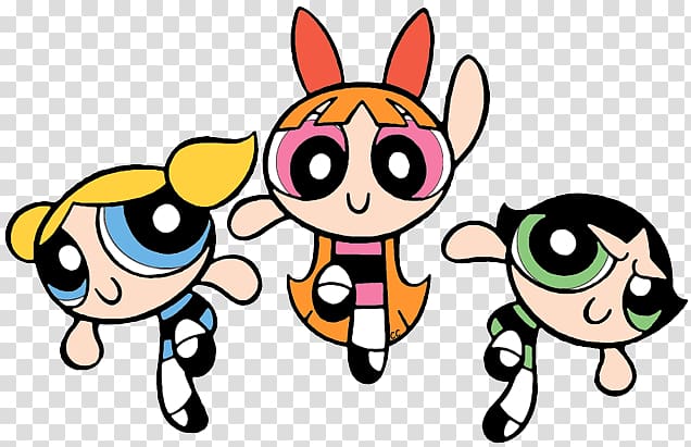 Power Puff Girls Bubbles, Blossoms, and Buttercup, Powerpuff Girls transparent background PNG clipart