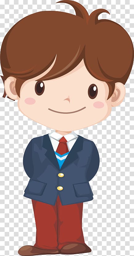 brown-haired man standing , , Cartoon boy transparent background PNG clipart