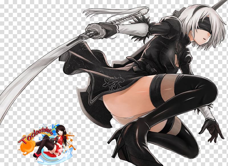 Nier: Automata Anime Fan art, b emoji transparent background PNG