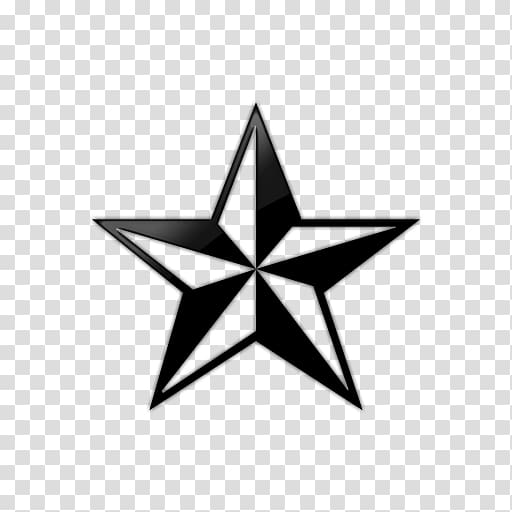 Nautical star Sailor tattoos Decal Sticker, blackStar transparent background PNG clipart