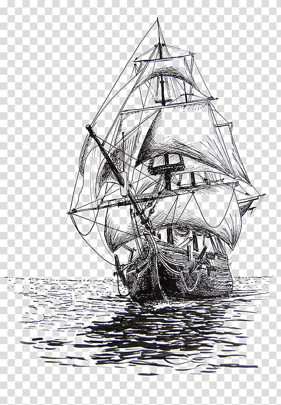 flagship , Drawing Sailing ship Pencil Sketch, sailboat transparent background PNG clipart