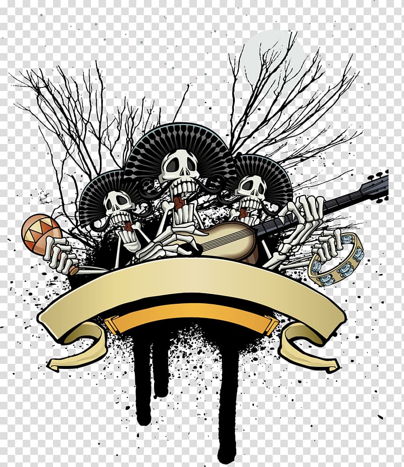 Calavera Halloween Skull, Trend skull bones transparent background PNG clipart