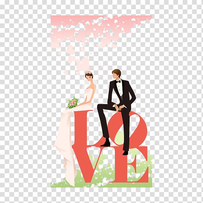 couple illustration, Wedding invitation Wedding cake , wedding transparent background PNG clipart