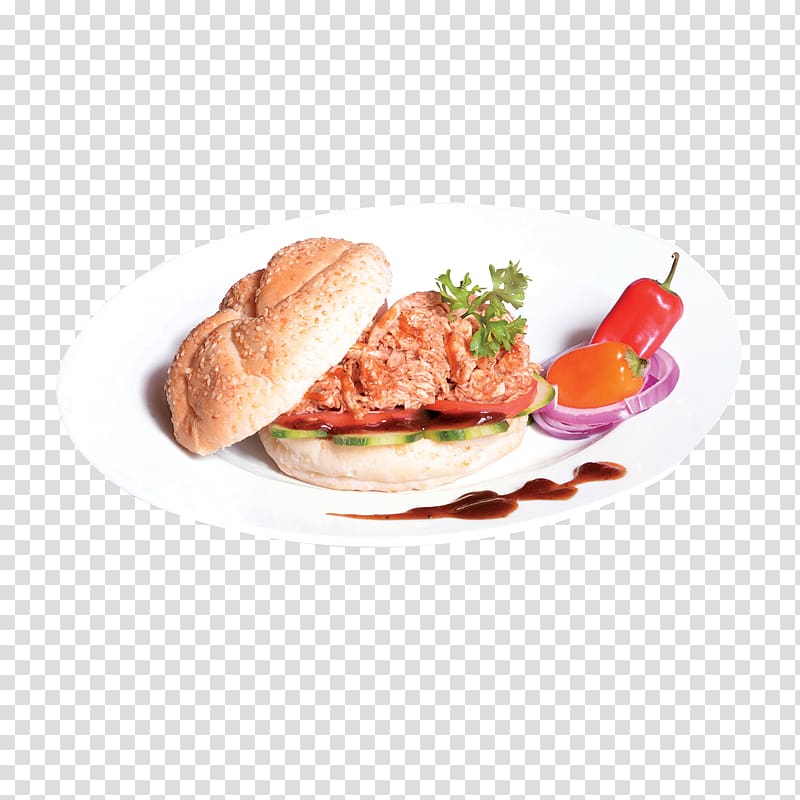 Salmon burger Barbecue chicken Bocadillo Slider Food, paprika flavour transparent background PNG clipart