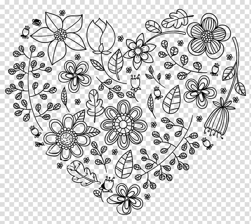 Flower Heart Floral design , exquisite designs transparent background PNG clipart