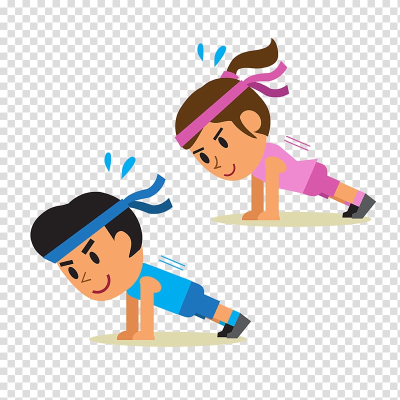 Physical exercise Cartoon Plank Stretching, exercise transparent background PNG clipart