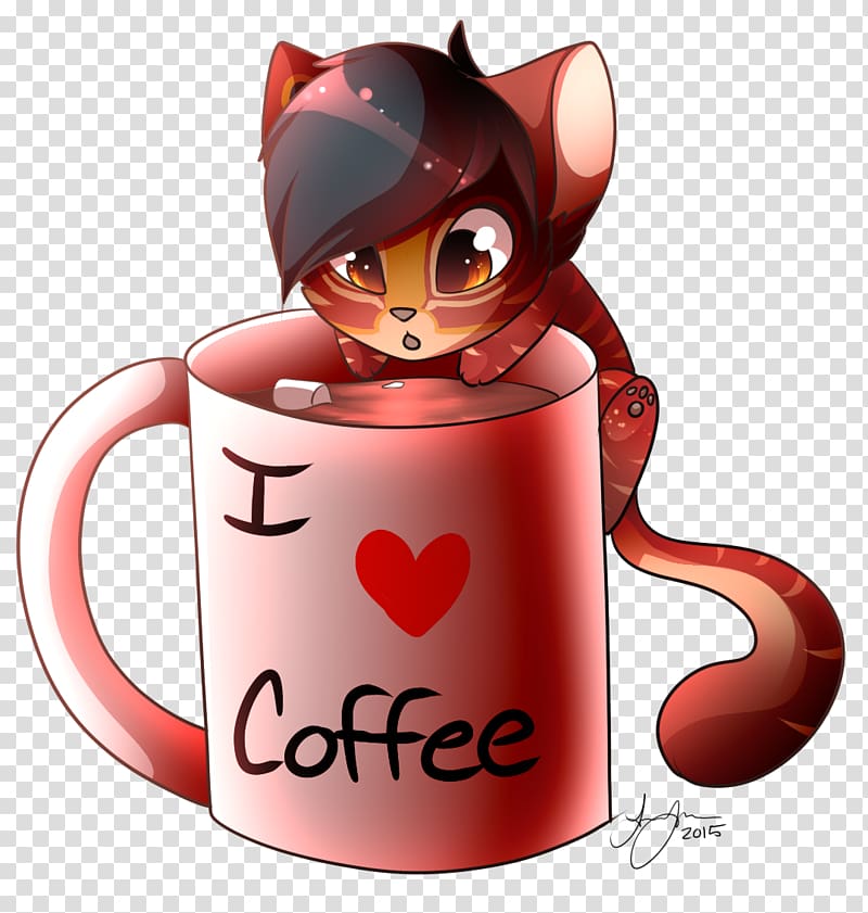 Kitten Coffee cup Mug Whiskers, hot coco transparent background PNG clipart